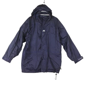 Chaqueta Parka Grande Azul Marino De Colección Helly Hansen Wind Rain Empacable Con Capucha Cremallera Completa - Imagen 1 de 15