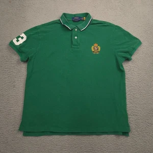 Polo Ralph Lauren Polo Shirt LG Green Custom Slim Fit Crest Embroidery Big Pony - Picture 1 of 11