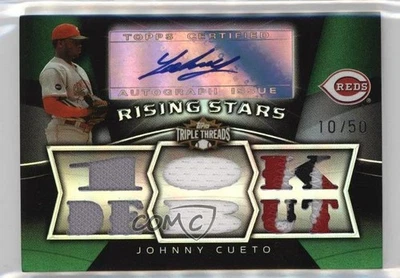 2009 Topps Triple Threads Rising Stars Emerald /50 Johnny Cueto #106 Auto - Image 1 of 2
