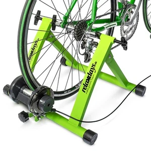 Bicicleta Estática Bicicleta Rodillo 6 Velocidades Plegable 26-28'' Ruedas Azul y Verde - Imagen 1 de 18