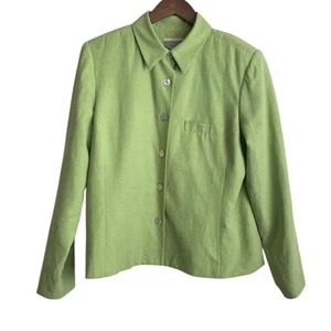 Vintage Coldwater Creek Women Shaket Top 14 Silk Linen Button Up Preppy Career - Picture 1 of 12