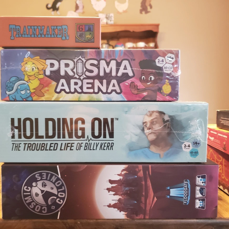 Board Game Lot Cosmic Colonies, Holding On, Prisma Arena, Trainmaker - Image 1 of 1