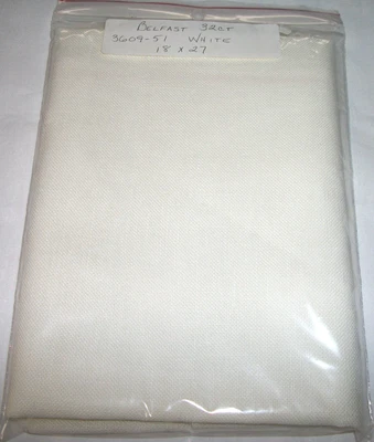 18" x 27" Belfast White Linen 32 Count Fabric - Cross Stitch - Hardanger - Image 1 of 3