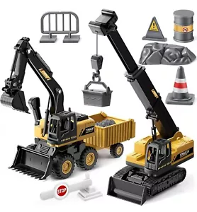 🔥NEW SEALED🔥Geyiie Construction Crane Toys Trucks, Excavator Toys for Kids 3-5 - Picture 1 of 6