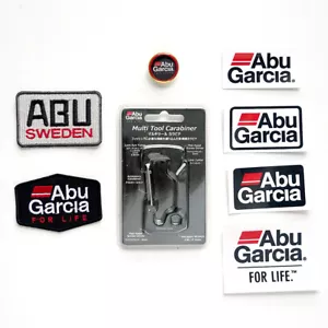 ABU Garcia MULTI TOOL Carabiner Black with 2 iron-on Patches, 1 Pin and stickers - Picture 1 of 11
