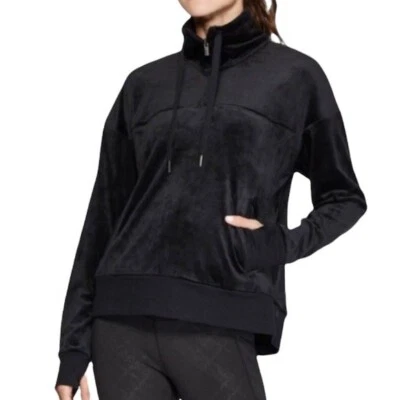 New Champion C9 Velour Quarter Zip Pullover Velvet Sweatshirt Black Size Small - Image 1 of 4