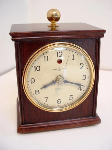 Ex Vintage 1928 Telechron GE Model AB 330 Mahogany Case Ivory Dial Overhauled Cover