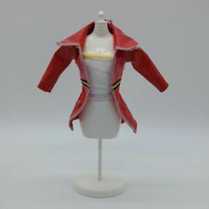 Barbie Jacket Firefighter Career Doll Red Shiny Yellow Stripe Doll Clothes - Picture 1 of 12