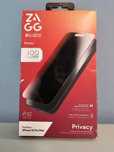 ZAGG Invisible Shield Glass Privacy Screen Protector For iPhone 16 Pro Max - Zdjęcie 1 z 4