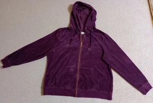 D & Co. Active Womens Large Purple Cotton Blend Zip Up Hooded Sweatshirt 22 - Picture 1 of 8