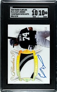2020 Panini Flawless Eloy Jimenez 18 Buyback Patch Auto Gold /10 SGC 10 GEM - Bild 1 von 2
