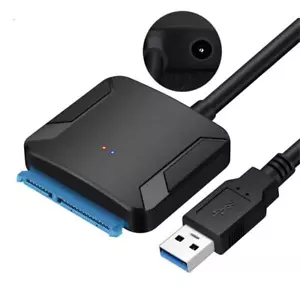 USB 3.0 to SATA III Adapter for 2.5" 3.5" SSD HDD Hard Drive with 12V/2A Power - Picture 1 of 11