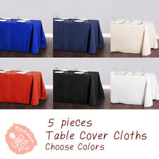 5 pc Rectangle Tablecloth Table Cover Party Wedding Linen Colors Choose Size