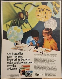 1971 Sears Print Ad Biology Microscope Chemistry Set Geology - Picture 1 of 1