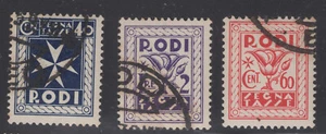 1934 Italy RHODES RODI POSTAGE DUE J5,J9,J7/ CTO NH OG/ Maltese cross,Flower VF - Picture 1 of 1