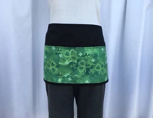 Saint Pattys day waitress waist Half apron 3 pocket restaurant Holiday Clover - Picture 1 of 4