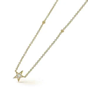 LAGOS Signature Caviar  18K Gold and Diamond Star Chain Necklace - Picture 1 of 8