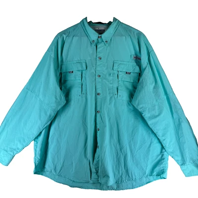 Camisa exterior Columbia PFG Bahama para hombre talla 2X forrada verde ventilada Foto 1 de 4
