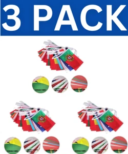 3 PACKS X 10 Metre 24 X 9' X 6" European Euro Flag Fabric Party Banner Bunting - Picture 1 of 8