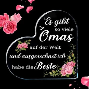Geschenke für Oma - Acryl Herz Deko mit Spruch es gibt so viele omas auf der... - Bild 1 von 7