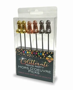 Glitterati six 7inches Stainless Steel Reusable Skewers Hors D'oeuvre Picks, New - Picture 1 of 3