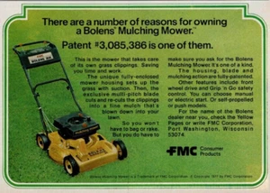 1977 Vintage Print Ad FMC There are number reasons owning Bolens Mulching Mower - Picture 1 of 2