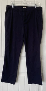 St John’s Bay Womens Straight Leg Chino Pants Navy Blue Flat Front Size 14 - Imagen 1 de 12
