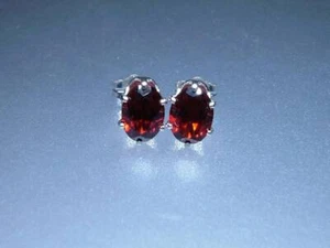 7x5mm Natur Granat Ohrstecker in 925 Sterlingsilber Handarbeit Edelstein - Bild 1 von 7