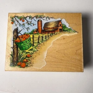 Apple Farm~Autumn Harvest~Rubber Stamp~ 5.25"X 4"~Stampendous R034 - Picture 1 of 9