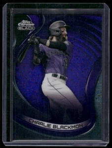 2022 Topps Chrome Black #26 Charlie Blackmon Purple Mini-Diamond #/150 - Picture 1 of 2