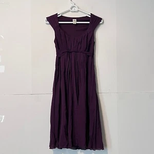 Sangria Womens Plum Midi Dress Size 6 Purple Nylon Ruched Scoop Neck - Picture 1 of 8
