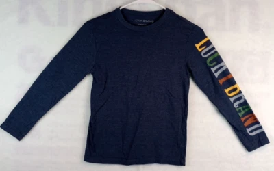 Lucky Brand Shirt Boys Small Blue Long Sleeve Crew Neck Graphic - Image 1 of 4