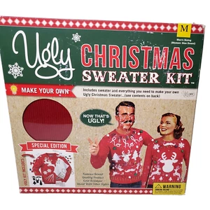 Neu Ugly Christmas Sweater Set Special Edition Herren M Damen L rot Rentier Bommel - Bild 1 von 11