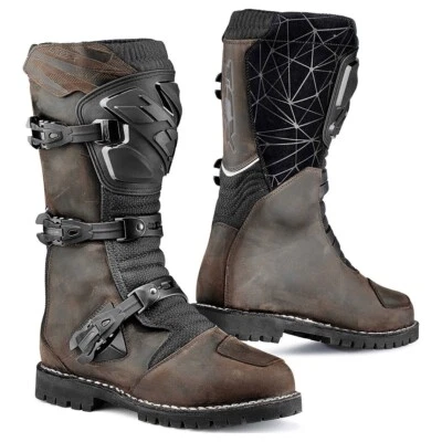 STIVALI BOOTS MOTO ADVENTURE TOURING IMPERMEABILI TCX DRIFTER DARK BROWN TG 44 - Immagine 1 di 4