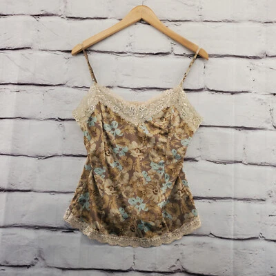 THE LIMITED Top Mujer Mediano Satinado Encaje Ribete Vintage Años 90 Sin Mangas Pullover Foto 1 de 4