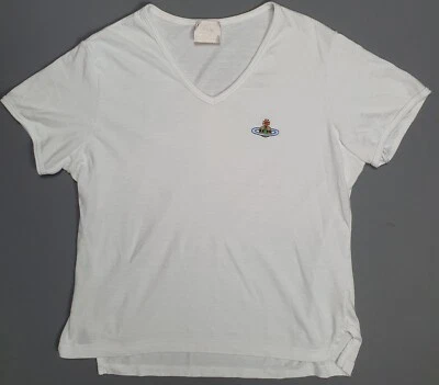 Vivienne Westwood Gold Label V Neck Orb White Top T Shirt Size Medium - Image 1 of 4