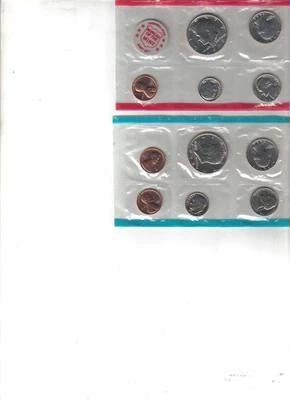 1972 US Mint Set Uncirculated  11 Coins in total 5 -D 5-P 1-S  plastic as issued - Image 1 of 2