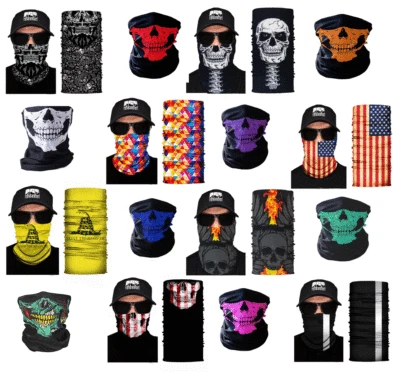 Face Mask Neck Gaiter Bandana Head Wrap Mouth Cover Skull Shield Winter Scarf