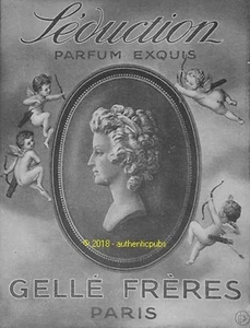 PUBLICITE GELLE FRERES PARFUM SEDUCTION BEBES ANGES DE 1909 FRENCH AD PUB RARE - Imagen 1 de 1