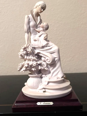 Vintage Guiseppe Armani Maternity with Flowers Porcelain Figurine 9 1/2 Inch - Image 1 of 4