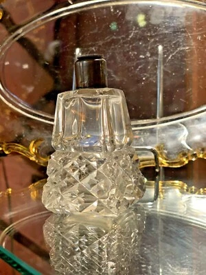 Art Deco Stirling Silver Crystal Condiments Bottle - image 1 of 4