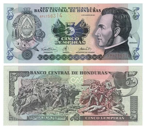 Honduras 5 Lempira (30.8.2001) - Battle of Trinidad/p85b UNC - Picture 1 of 3