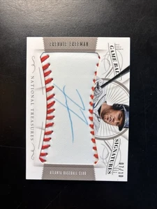 Freddie Freeman 2014 National Treasures Autograph /10 Game Ball Patch Card #34 - Picture 1 of 6