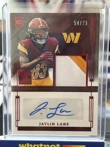 2025 Panini Impeccable Jaylin Lane /75 RPA Auto 3 Color Patch Commanders RC - Bild 1 von 2