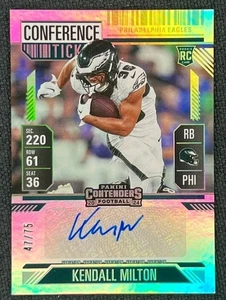 2024 Contenders Conference Ticket #177 Kendall Milton RC Rookie Auto Card #47/75 - Picture 1 of 2