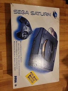 SEGA Saturn Black Console System Controller AV Power Cables TESTED W Box & Docs - Picture 1 of 18
