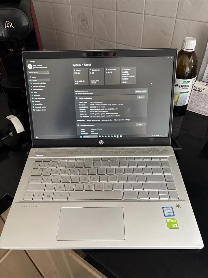 * HP Pavilion 14" Laptop - Intel Core i7, 512 GB SSD, Silver RRP £899 - Image 1 of 4