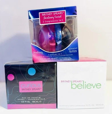 Bundle Lot x3, Britney Spears Perfume Fantasy Twist Curious Believe 3.3 Fl Oz EA - Image 1 of 2