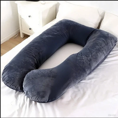 Almohada de maternidad de terciopelo para mujeres embarazadas Almohada corporal Cojín de apoyo para el embarazo Foto 1 de 4