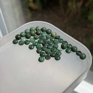 Lot of 51 Faceted Green Jasper Beads – 6mm Mixed Round & Rondelle - Picture 1 of 7